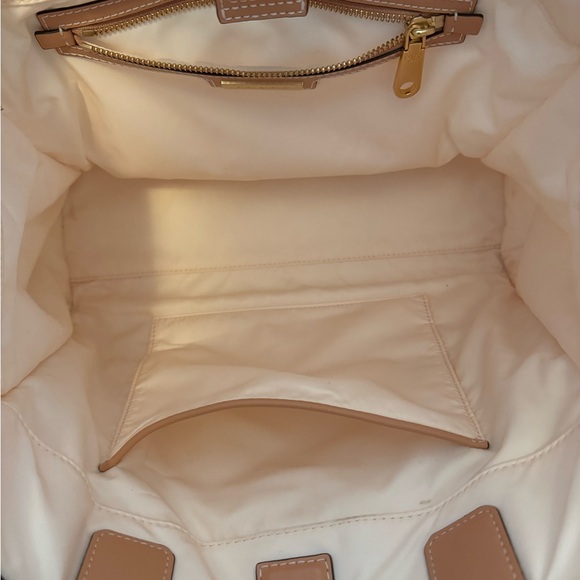Tory Burch Ella Printed Tote Bag - Cream and Tan - Picture 8 of 9